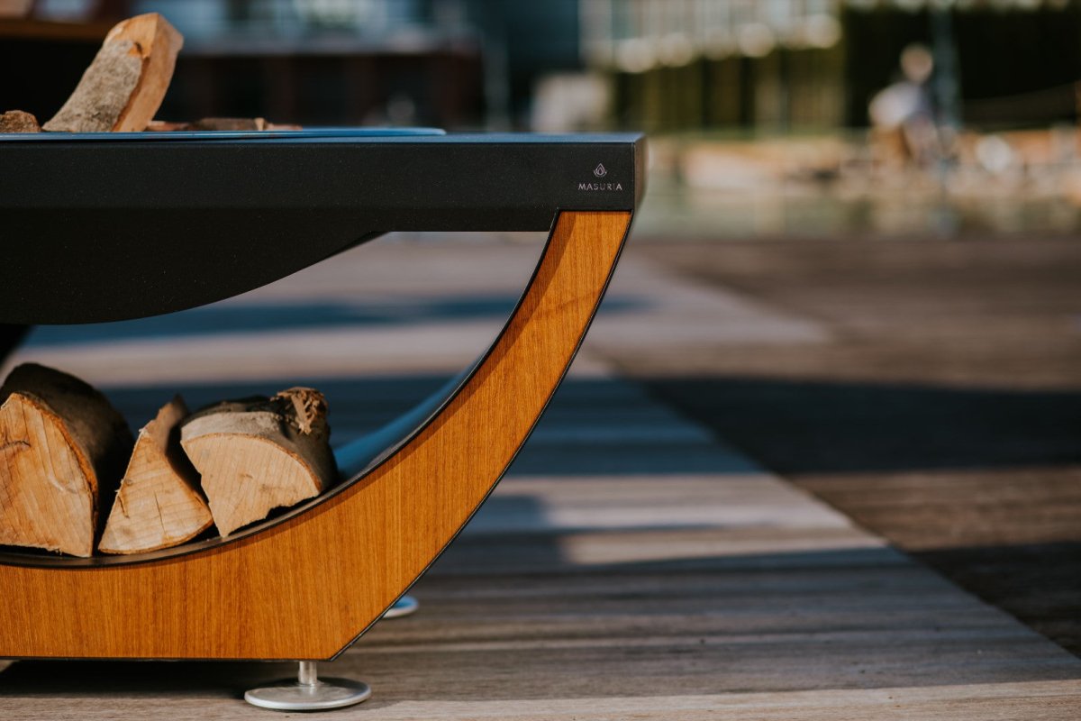 NARIE Feuerstelle PIT – Feuertisch mit Holzlager für die Lounge – online kaufen - Wurzelwerk Design