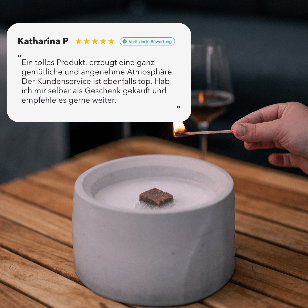 Dauerfeuer CLARUS Kerzen im 3er Set von Manubeton, stilvolle Kerzen in dekorativem Design für gemütliche Atmosphäre