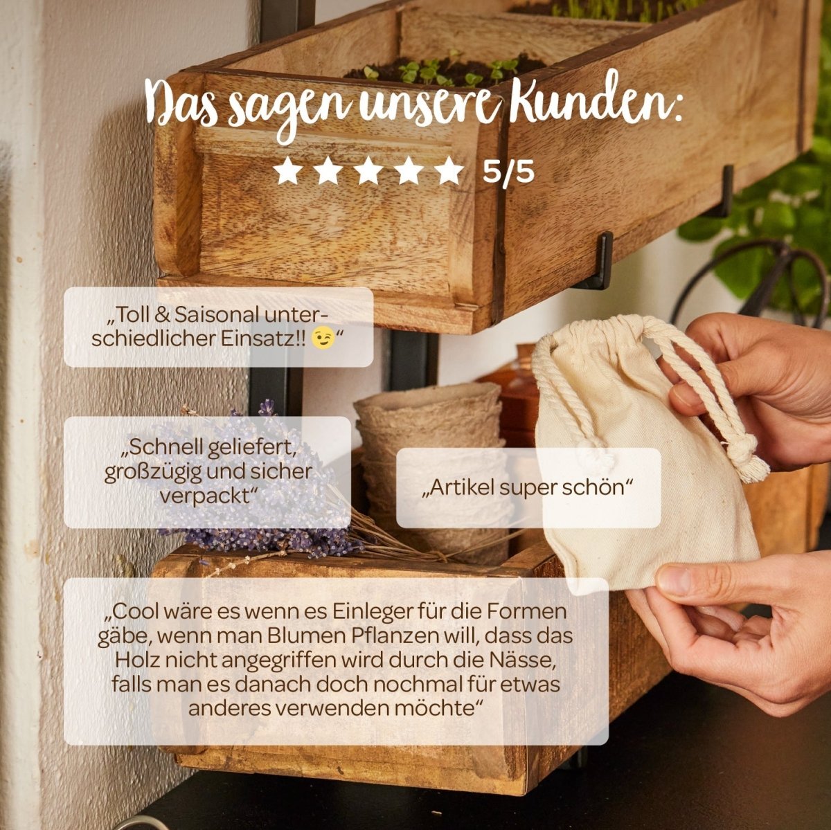 Set: 3 Ziegelformen (2 Fächer) mit Ständer - Wurzelwerk Design