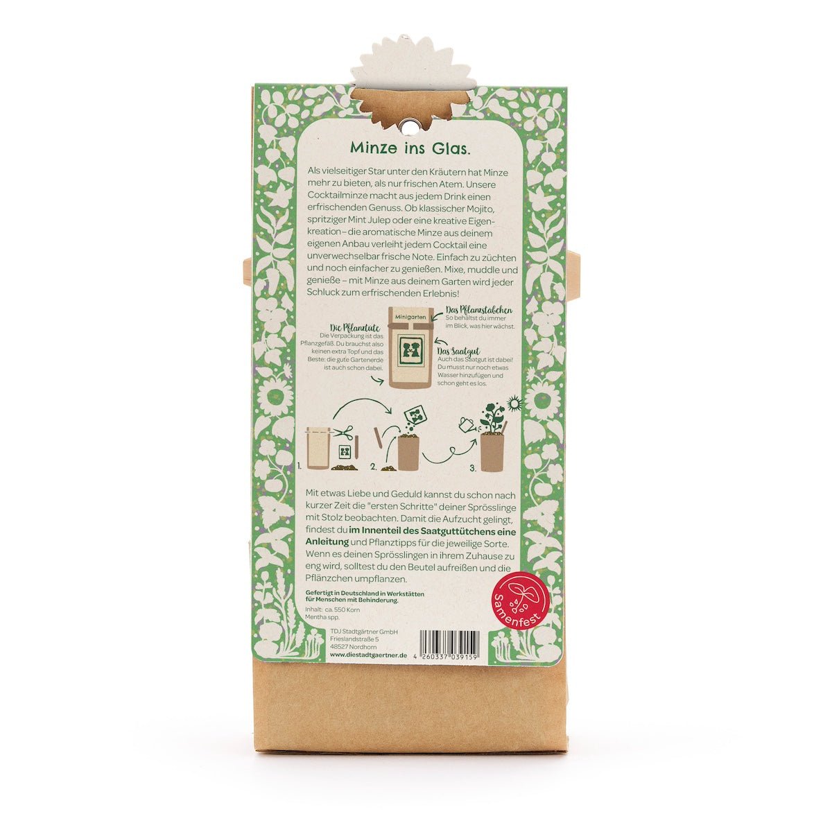 Anzuchtset – Minigarten Cocktail Minze - Wurzelwerk Design