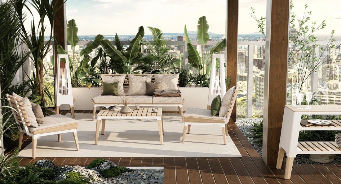 NEXO Relaxsessel Outdoor – Gartensessel aus Alu und Iroko – online kaufen - Wurzelwerk Design