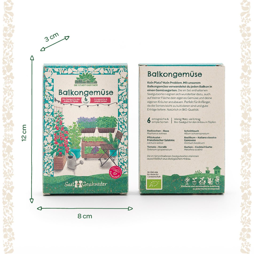 BIO-Saatgut-Set "Balkongemüse" - Wurzelwerk Design