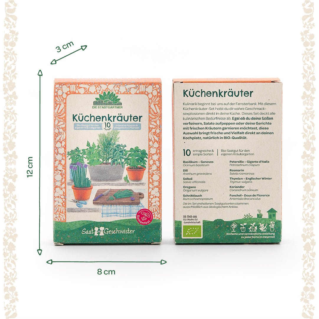 BIO-Saatgut-Set "Küchenkräuter" - Wurzelwerk Design