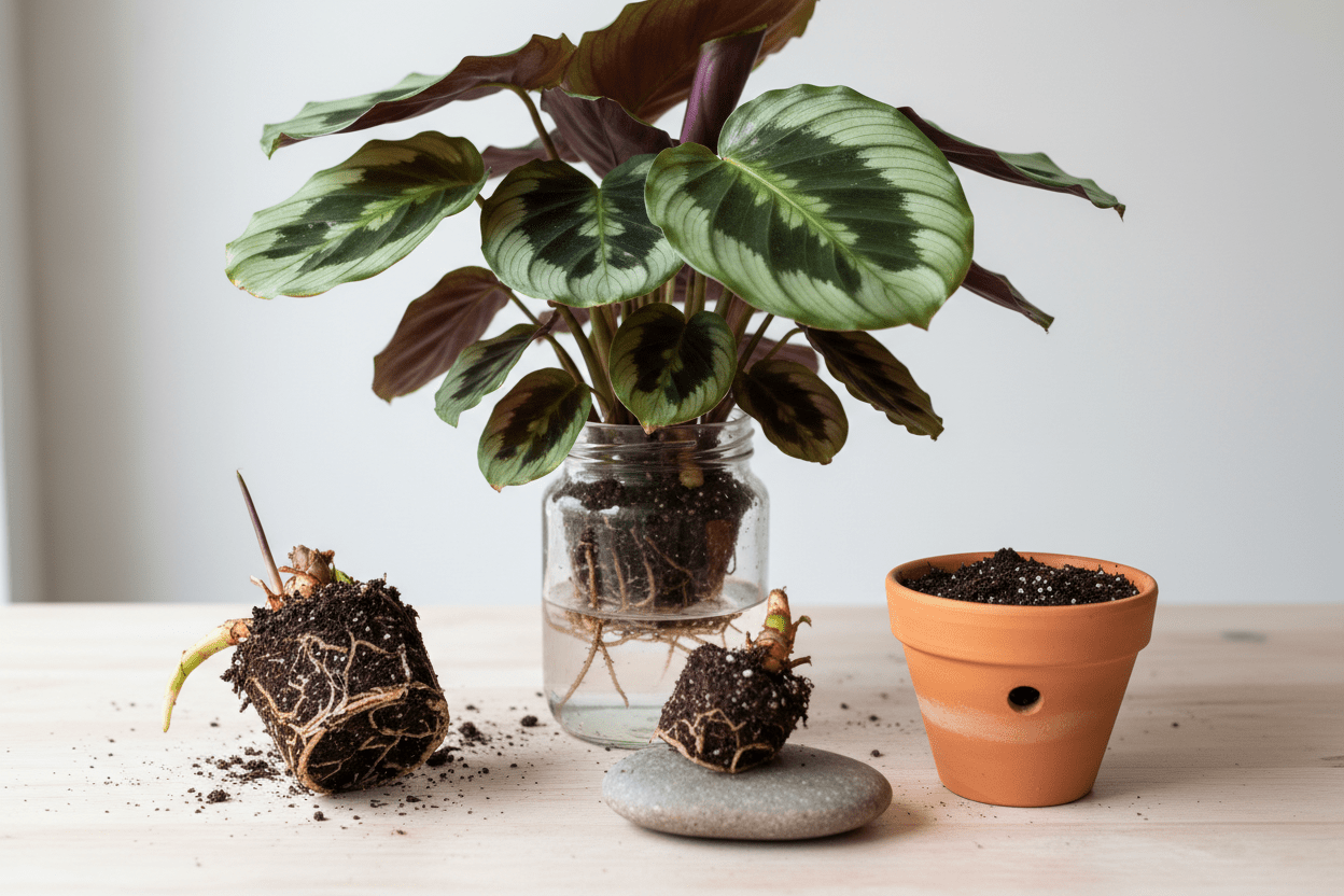Calathea vermehren: warum die Schere hier nichts bringt - Wurzelwerk Design