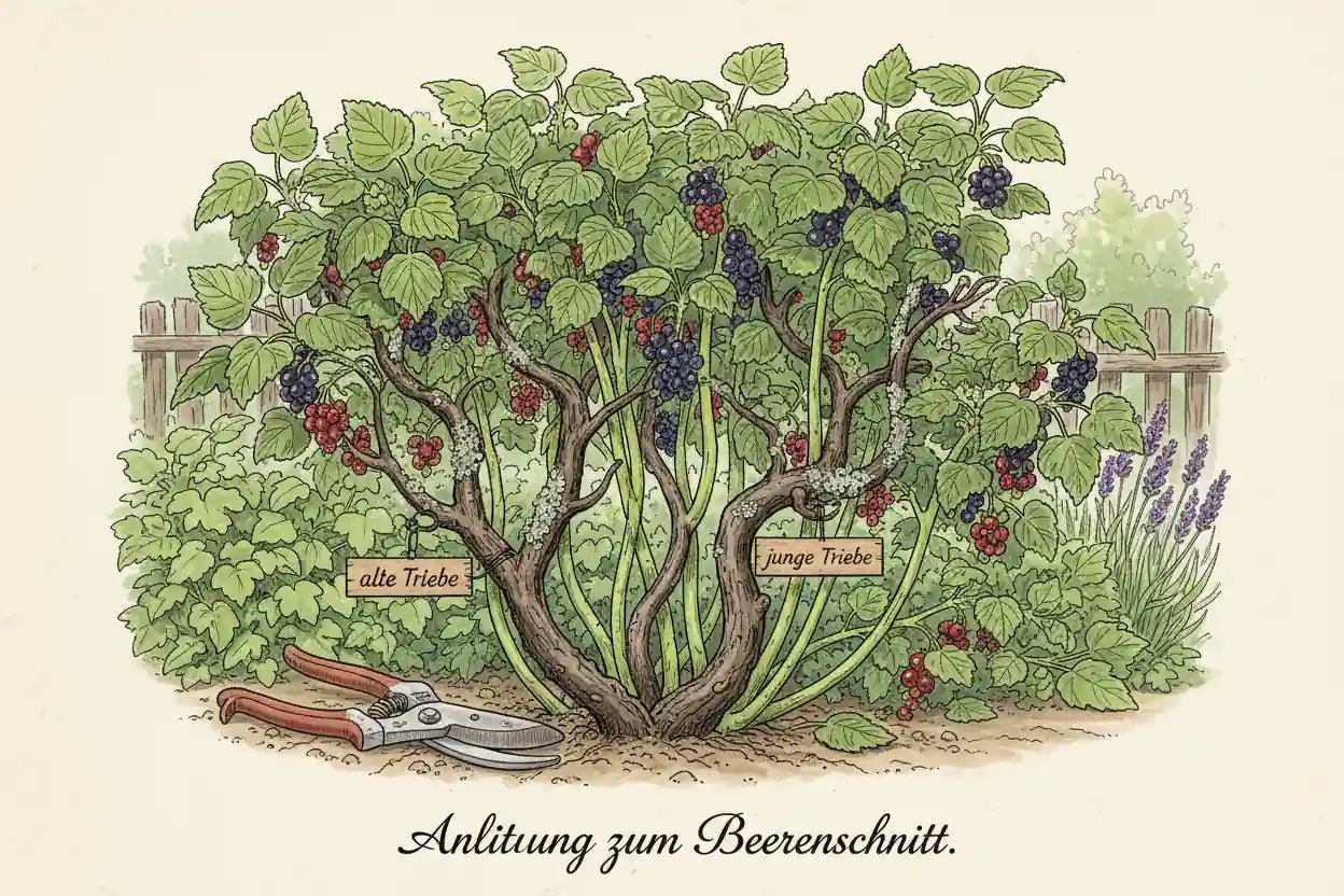 Obstgehölze schneiden: Johannisbeere, Himbeere, Brombeere – einfach erklärt