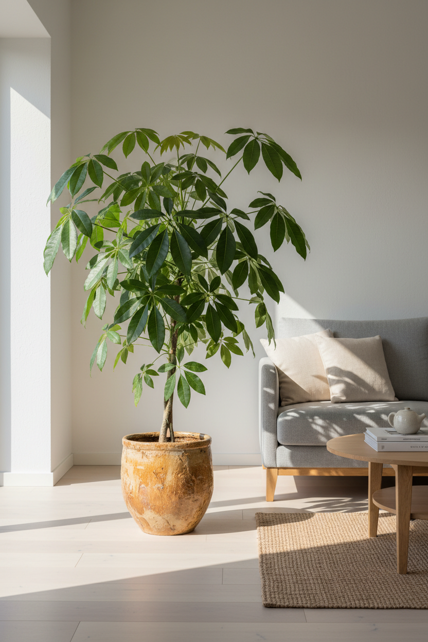 Schefflera: die elegante Strahlenaralie fürs Wohnzimmer
