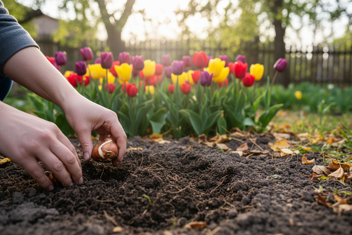 Tulpen pflanzen: Wann, wie tief und in welchem Abstand Tulpenzwiebeln wirklich wollen - Wurzelwerk Design