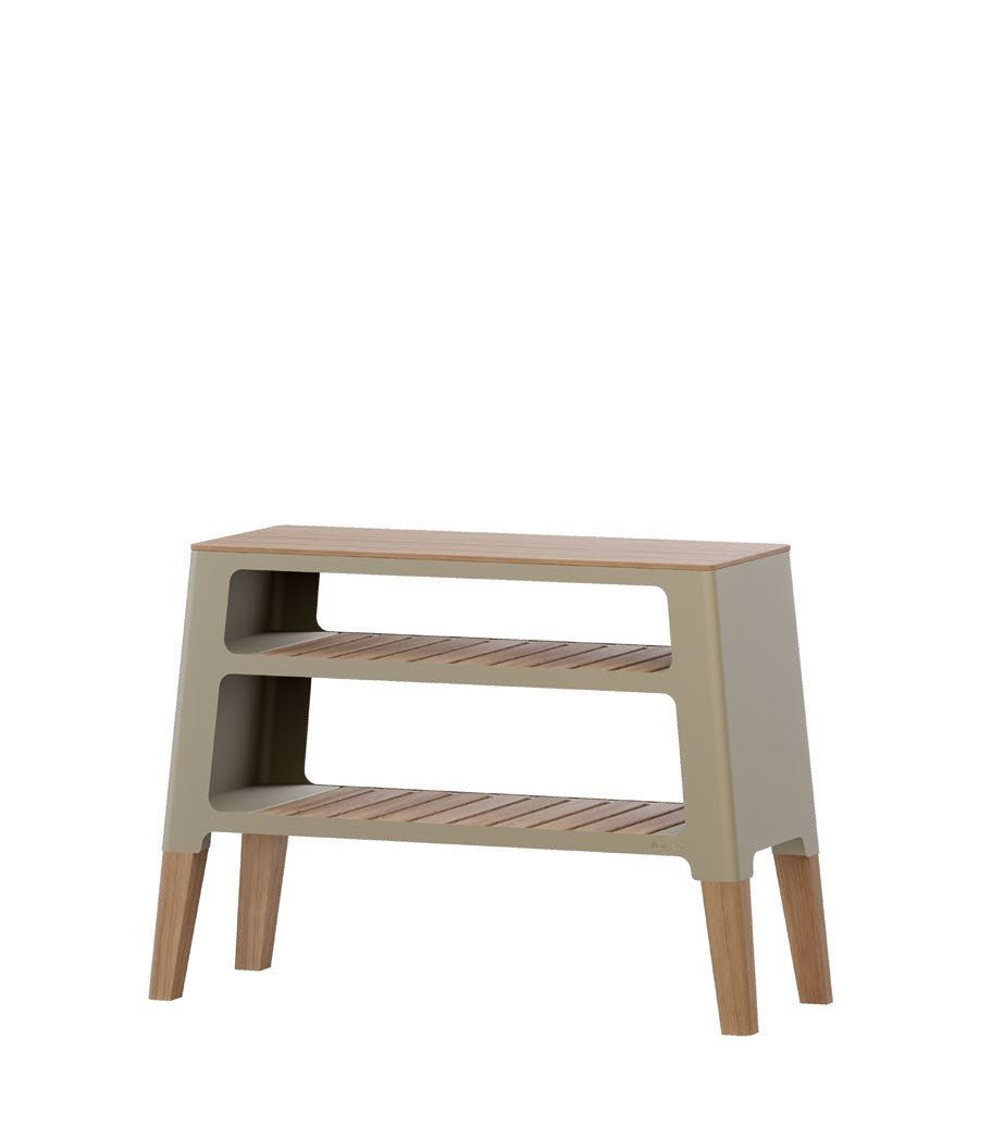 NEXO Regal Outdoor – Stauraum und Arbeitsfläche aus Alu und Iroko – online kaufen