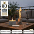 Feuerstelle von Manubeton, FIRE Cozy DEAL, aus robustem Material mit Flammenmuster und glühender Brennkammer, für gemütliche Abende.
