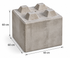 Beton Legostein 60 x 60 x 60 cm mit Noppen und Maßangaben