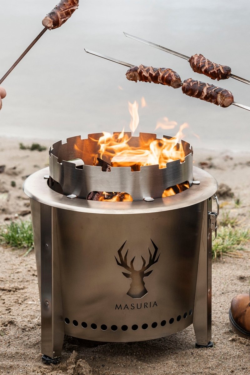 ALPHA CAMP Set – tragbare Feuerstelle für Camping &amp; Angeln mit Zubehör – online kaufen - Wurzelwerk Design