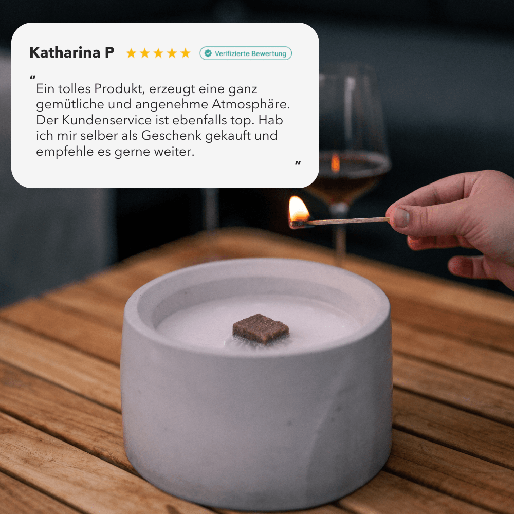 Feuerstelle von Manubeton aus Stahl, mit rustikaler Optik und robustem Design für gemütliche Abende im Garten.