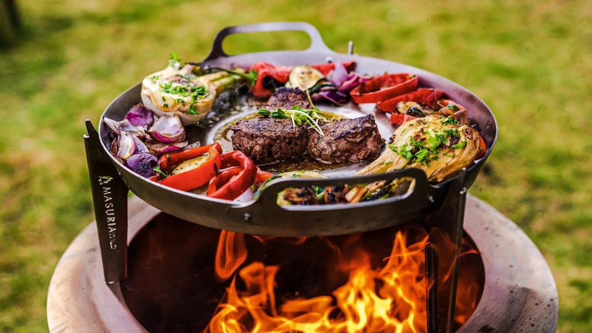 ALPHA 600 Set – rauchfreie Feuerschale mit Plancha, Grillrost &amp; Deckel – online kaufen - Wurzelwerk Design