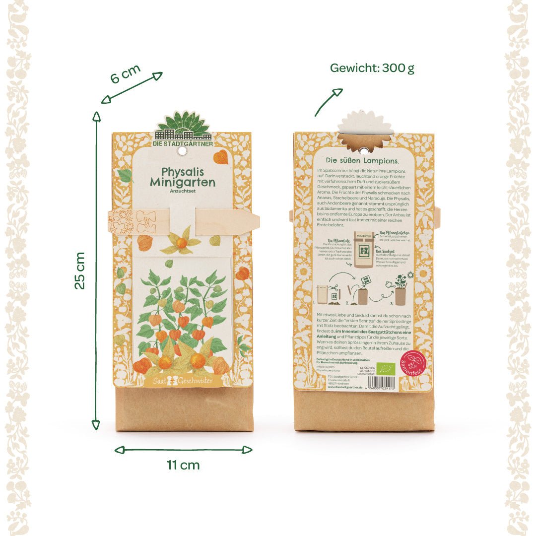 Anzuchtset – Minigarten BIO-Physalis - Wurzelwerk Design