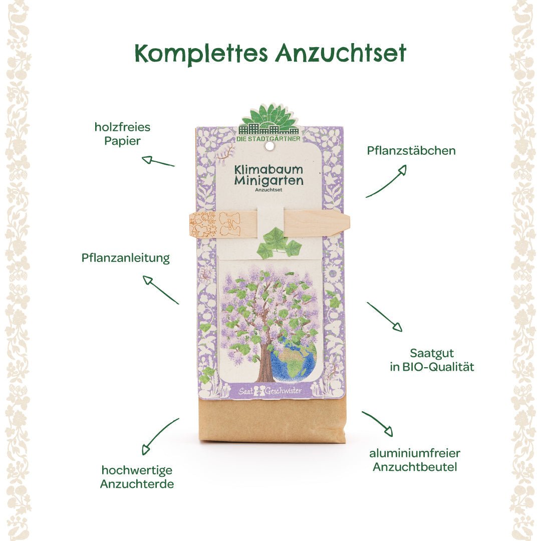 Anzuchtset – Minigarten Klimabaum - Wurzelwerk Design