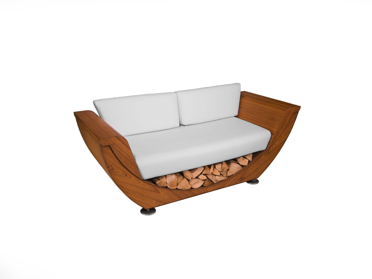 NARIE Outdoor Sofa im Garten – Yacht-Design aus Alu und Iroko