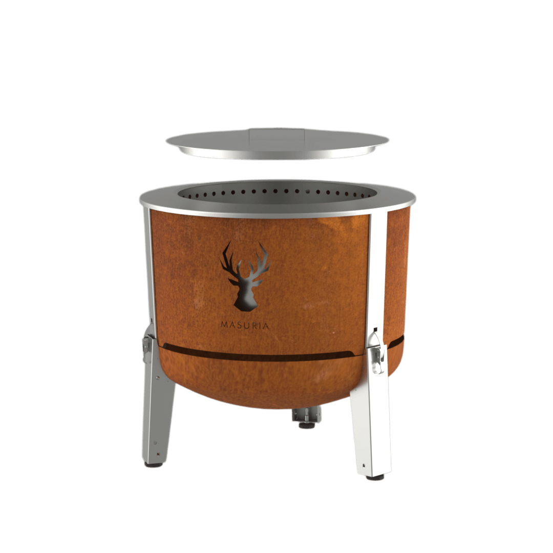 ALPHA 600 Set – rauchfreie Feuerschale mit Plancha, Grillrost &amp; Deckel – online kaufen - Wurzelwerk Design