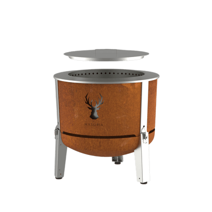ALPHA 600 Set – rauchfreie Feuerschale mit Plancha, Grillrost &amp; Deckel – online kaufen - Wurzelwerk Design