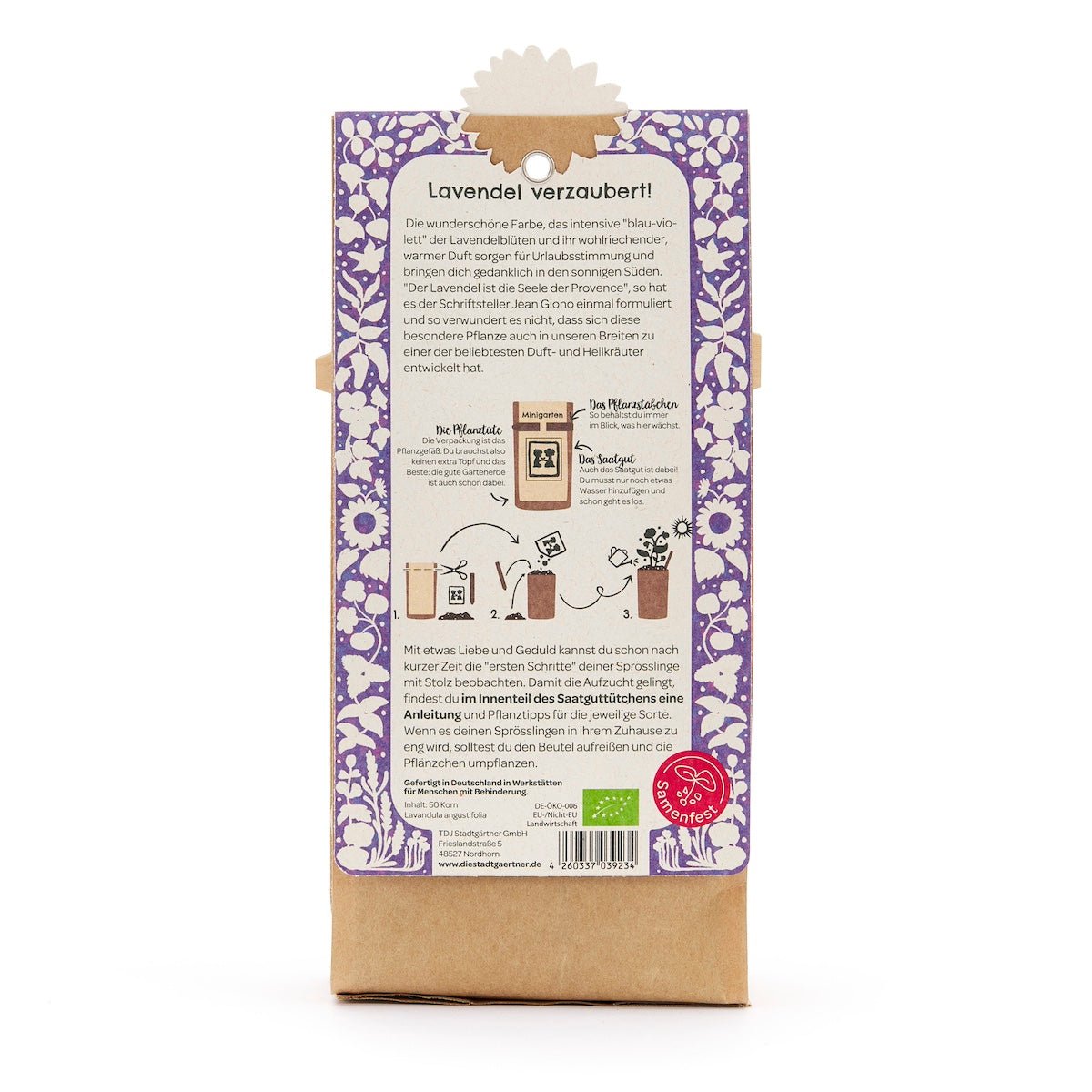 Anzuchtset – Minigarten BIO-Lavendel - Wurzelwerk Design