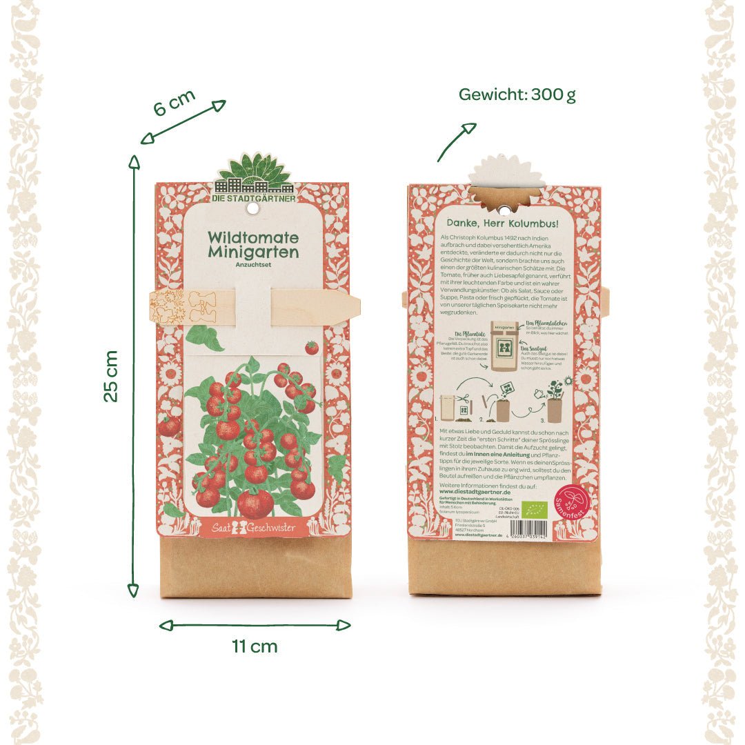 Anzuchtset – Minigarten BIO-Wildtomate - Wurzelwerk Design