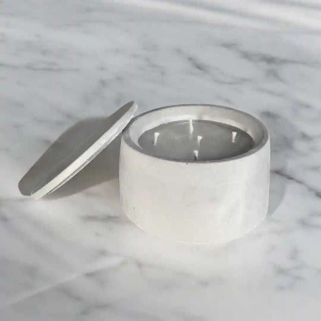 Manubeton Dauerkerze mit dünnem Docht, graue neutrale Kerze, langlebiges Kerzenlicht in stilvollem Design