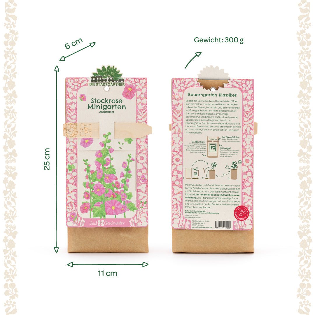 Anzuchtset – Minigarten Stockrose - Wurzelwerk Design