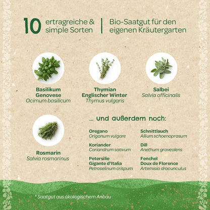 BIO-Saatgut-Set "Küchenkräuter" - Wurzelwerk Design