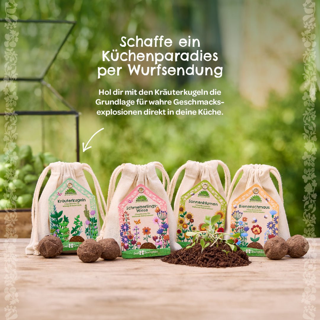 Kräuterkugeln – Saatkugeln mit Kräutern - Wurzelwerk Design