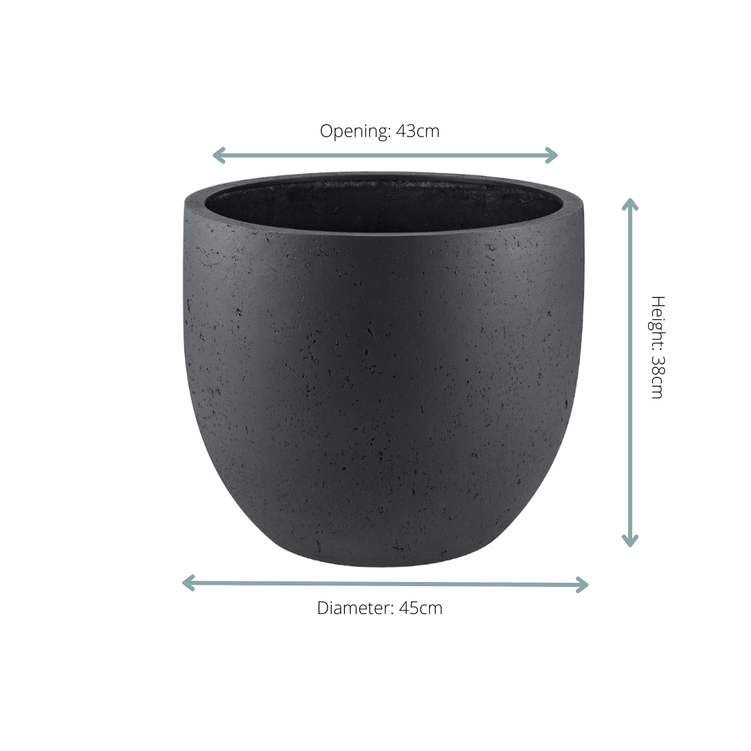 Topf Grigio New Egg Anthrazit - D45 x H38 - Wurzelwerk Design