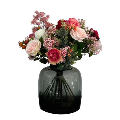 Kunstblumen - Bouquet M - Flame Roses - 45 cm