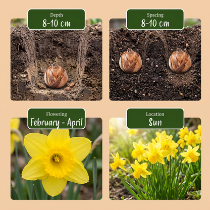 Narzisse February Gold – Narcissus cyclamineus online kaufen | 15 bis 120 Blumenzwiebeln, sehr früh &amp; verwildernd – Wurzelwerk Design