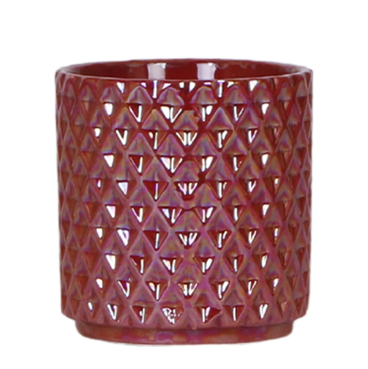 Diamond Pearl Dekotopf - Rot - Ø 9 cm - Wurzelwerk Design