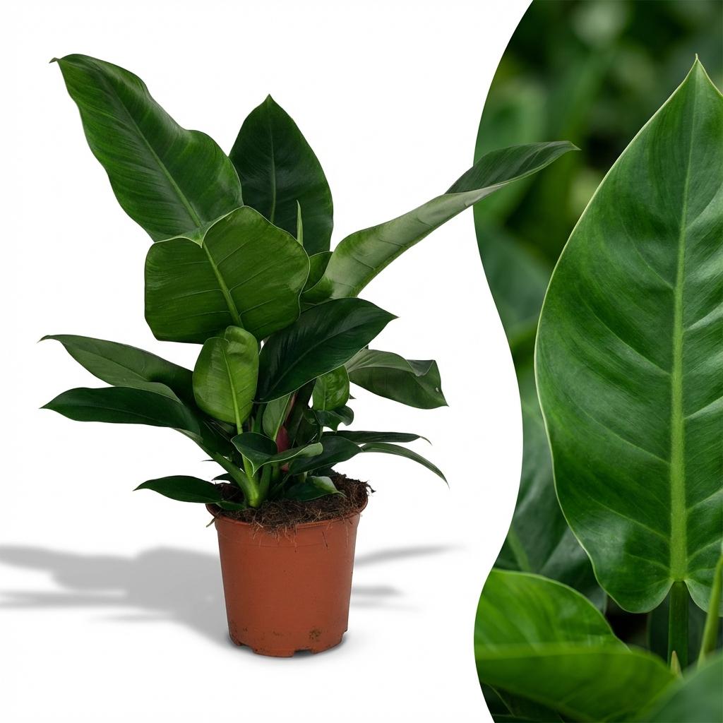 Philodendron Imperial Green kaufen | Zimmerpflanze – Topf Ø 19 cm, Höhe 65 cm - Wurzelwerk Design