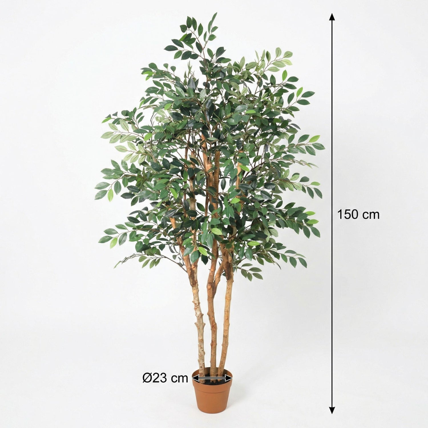 Künstlicher Ficus Exotica Pflanze von Everspring, 150 cm hoch, mit grünen Blättern, dekorativ für Innenräume.