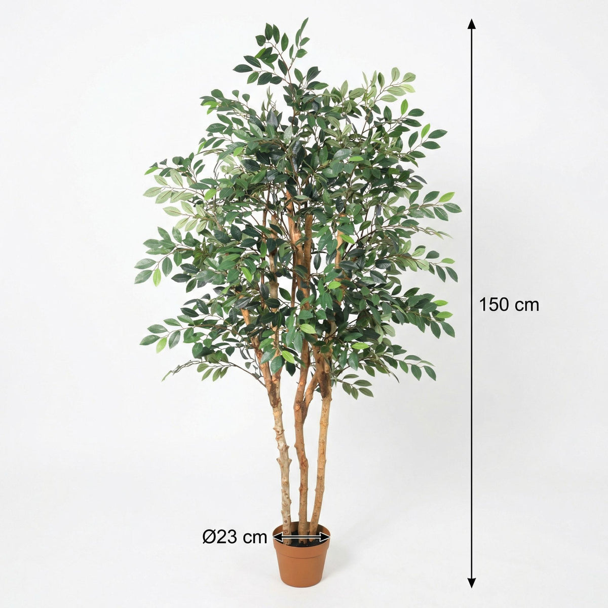 Künstlicher Ficus Exotica Pflanze von Everspring, 150 cm hoch, mit grünen Blättern, dekorativ für Innenräume.