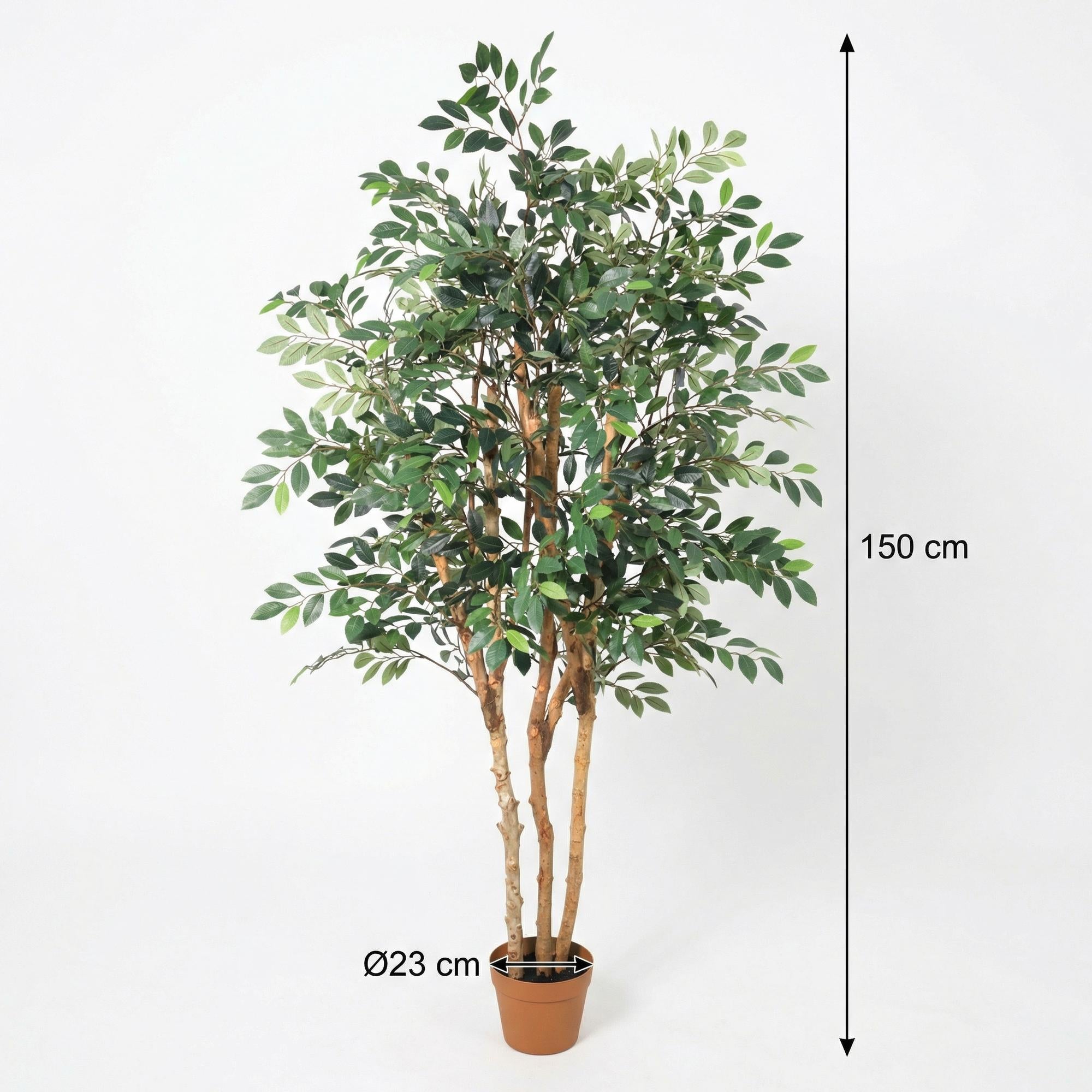 Künstlicher Ficus Exotica Pflanze von Everspring, 150 cm hoch, mit grünen Blättern, dekorativ für Innenräume.