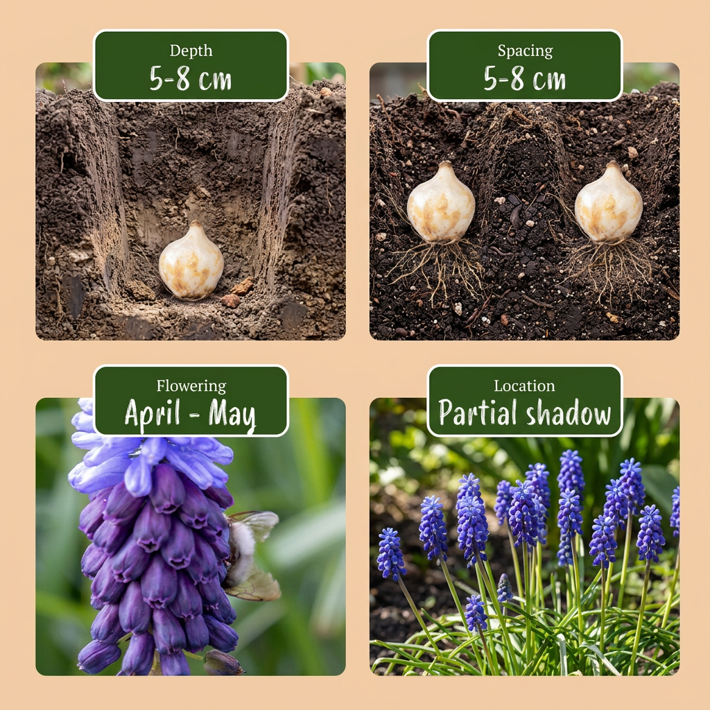 Breitblättrige Traubenhyazinthe – Muscari latifolium online kaufen | 50 bis 400 Blumenzwiebeln, zweifarbig blau – Wurzelwerk Design