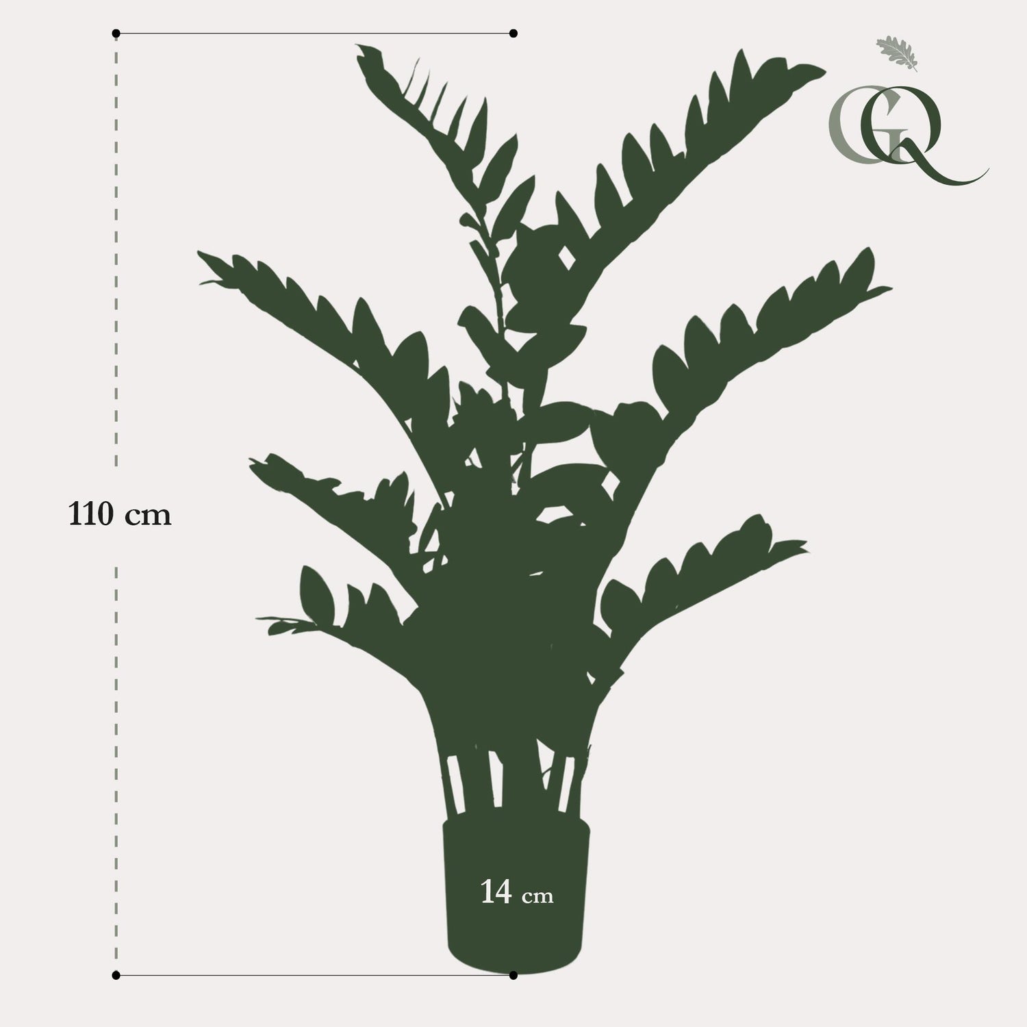 Künstliche Zamioculcas Zimmerpalme von Everspring, 110 cm hohe Pflanze mit grünen Blättern für Wohnräume
