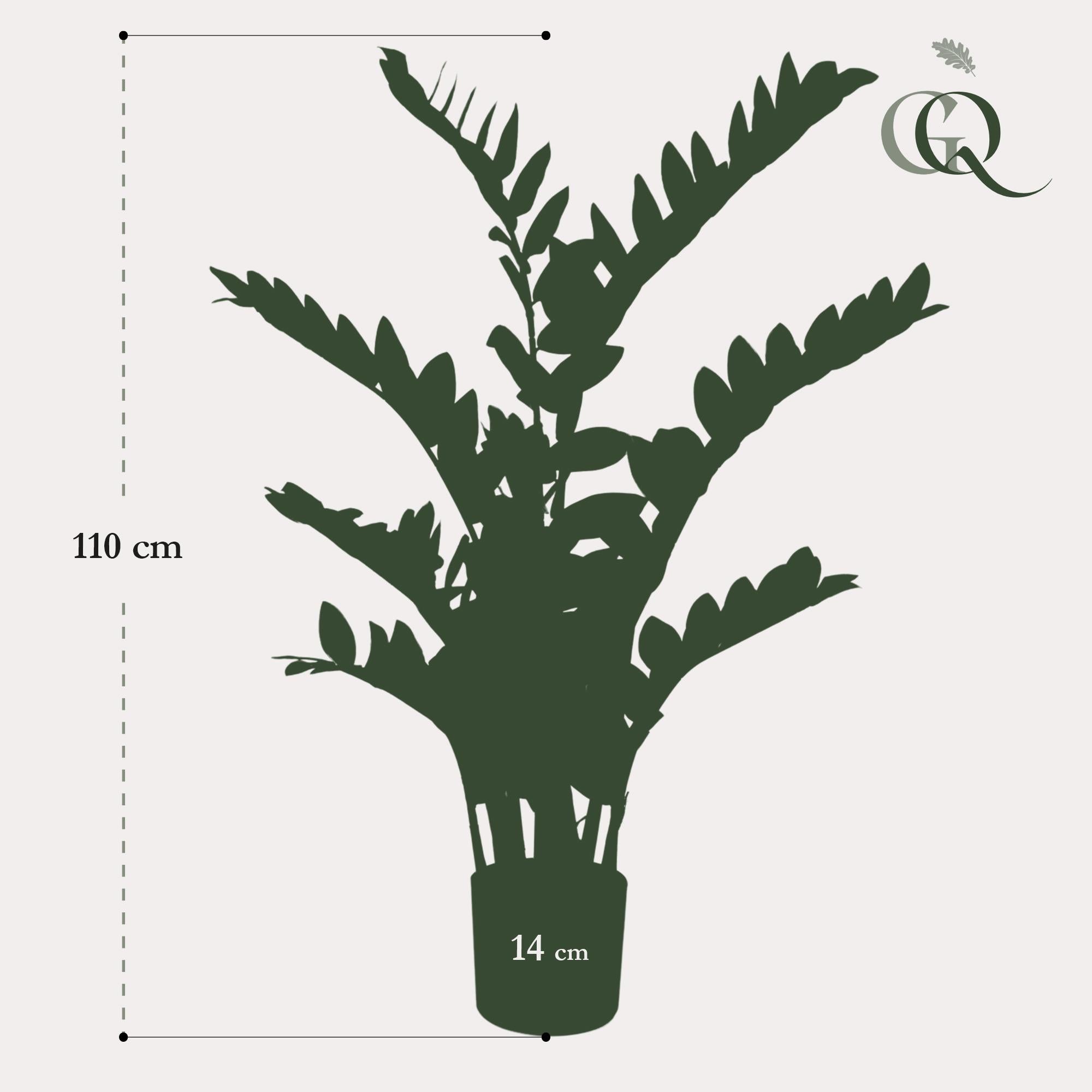 Künstliche Zamioculcas Zimmerpalme von Everspring, 110 cm hohe Pflanze mit grünen Blättern für Wohnräume