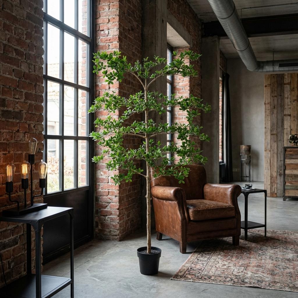 Everspring Kunstpflanze Bucida in 200cm Größe, realistische grüne Pflanze für Dekoration, detailreiche Blätter, natürliche Optik