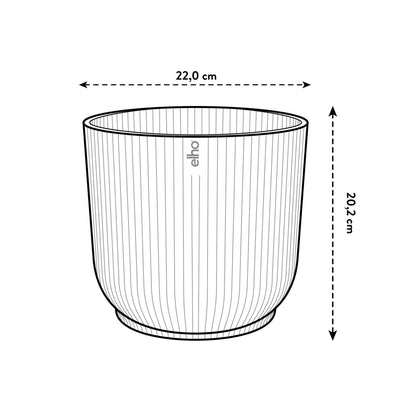 Topf elho Vibes Fold Round weiß - D22 x H20 - Wurzelwerk Design