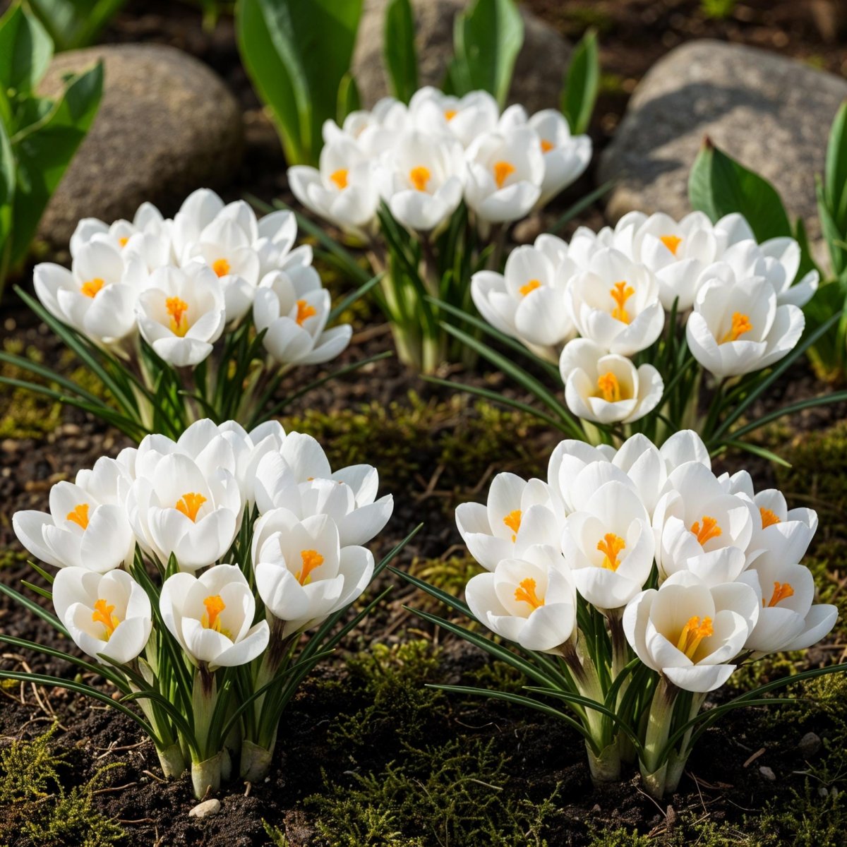 Blumenzwiebeln Crocus White | 30 Stück Weiß – Zwiebelgröße 7/8 – XXL Pack - Wurzelwerk Design