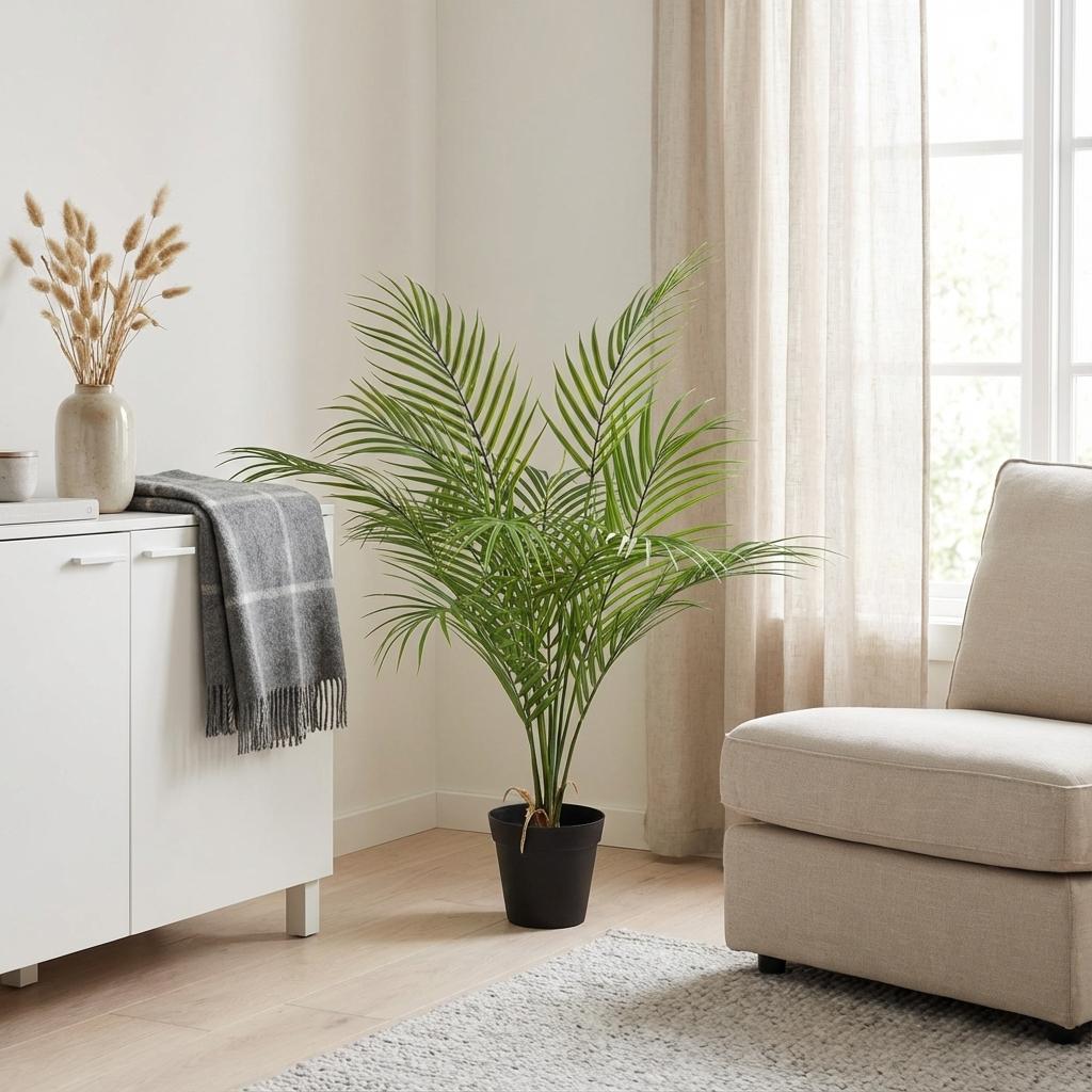 Künstliche Kentia-Palme von Everspring, 65cm bis 210cm hoch, detailreiche, grüne Pflanze für stilvolle Raumdekoration