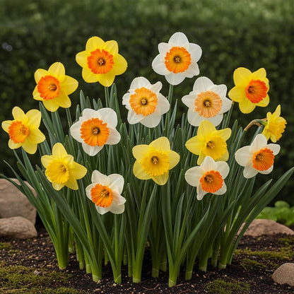 Blumenzwiebeln Narzisse Large Cupped Mix | 15 Stück Gelb &amp; Weiß – Zwiebelgröße 12/14 – XXL Pack - Wurzelwerk Design