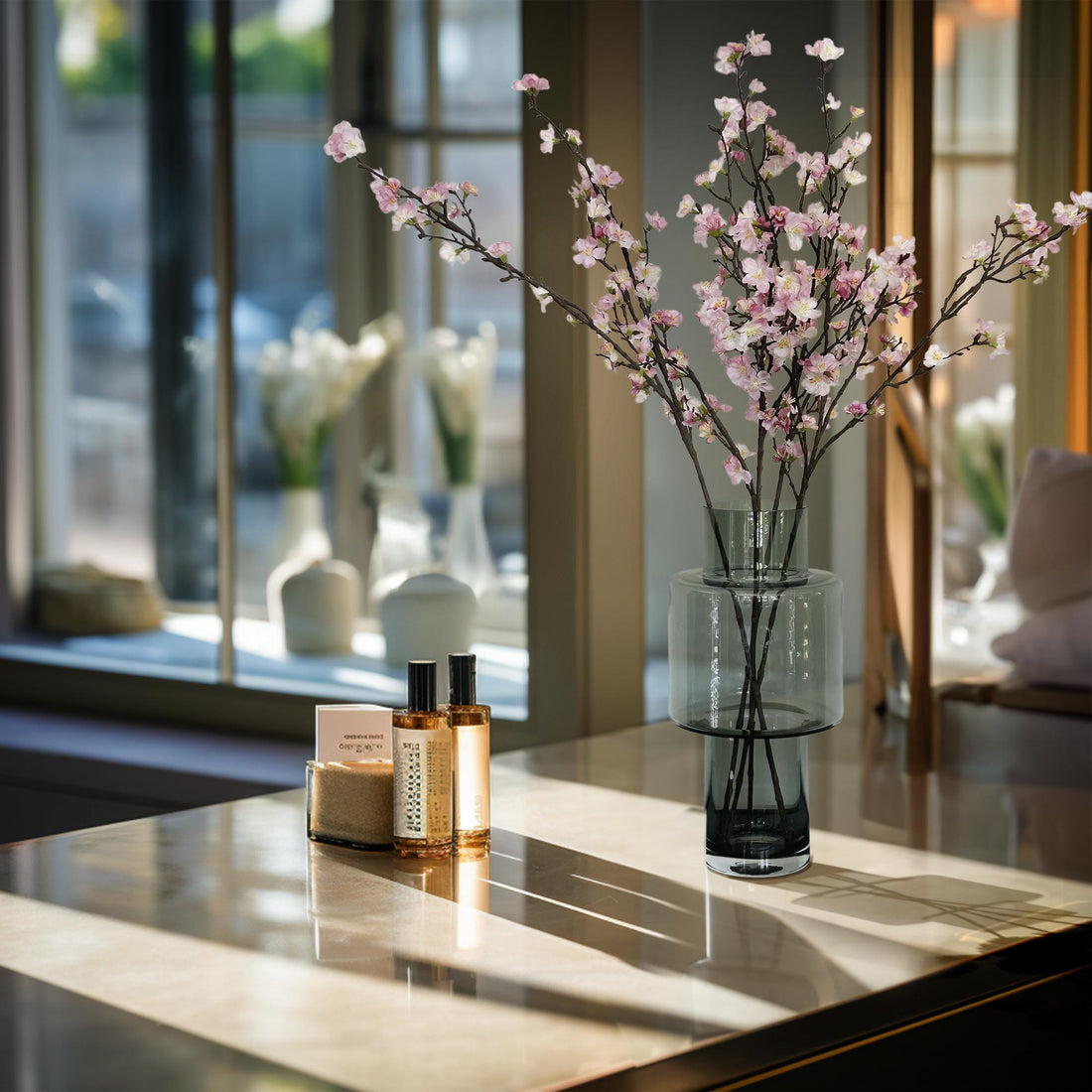 Künstliche Blumen Solo Pink Japanische Kirschblüte x 4 95 cm