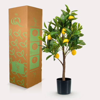 Kunstpflanze Zitronenbaum Citrus Limonia, 72 cm hoch, Everspring, detailreiche, realistische Pflanze als Dekoration
