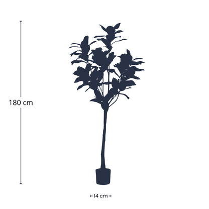 Kunstpflanze Magnolia Denudata, 150 cm hoch, Everspring, detailreiche Thuja-Blätter auf grünem Zweig, natürliche Dekoration