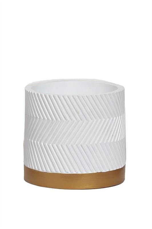 Topf Groovy White Matte D15 - Wurzelwerk Design