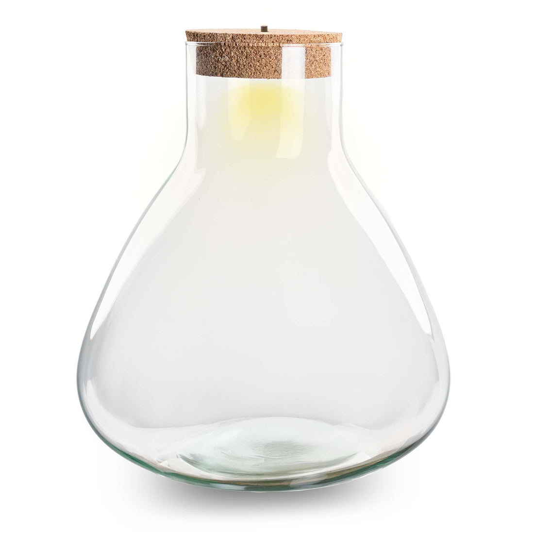 Everspring Terrariumflasche Sam XL mit Beleuchtung, Ø 30 cm und 32 cm hoch, stilvolles Standard-Design für Pflanzen.