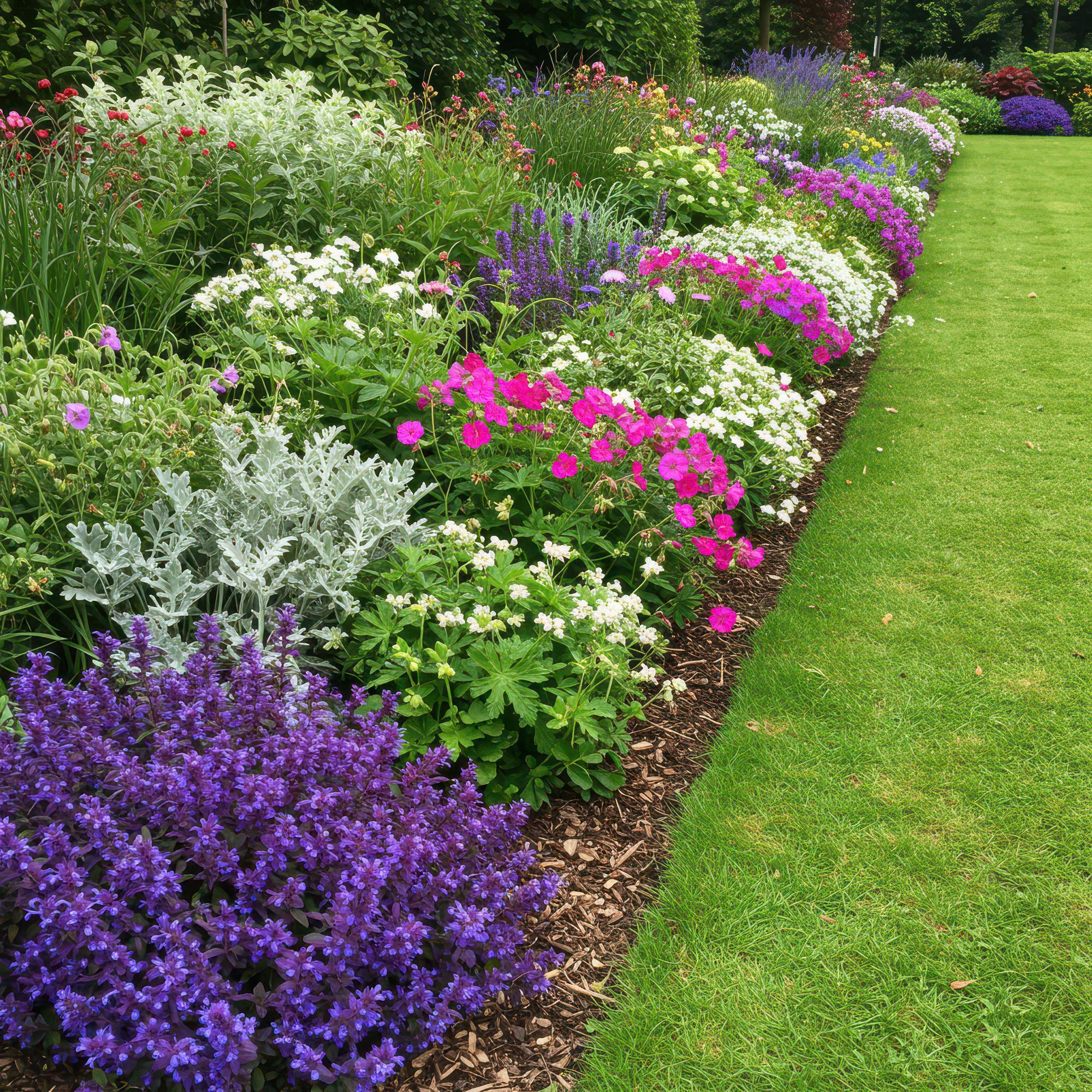 Stauden Packet - Bodendecker - 24 Stauden - Für 3 m2 - Verschiedene Farben - Wenig Pflege - Topf 11cm